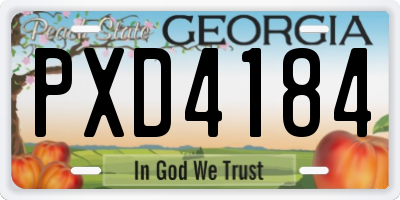 GA license plate PXD4184