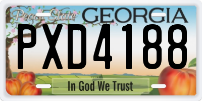 GA license plate PXD4188