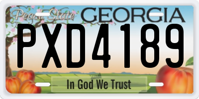 GA license plate PXD4189