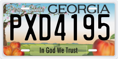 GA license plate PXD4195