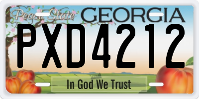 GA license plate PXD4212