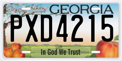 GA license plate PXD4215