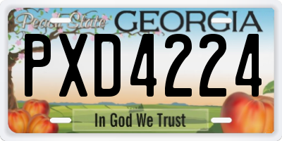 GA license plate PXD4224