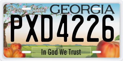 GA license plate PXD4226