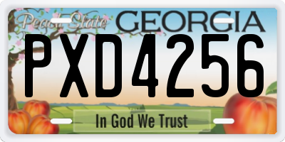 GA license plate PXD4256