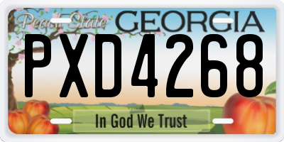 GA license plate PXD4268
