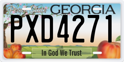 GA license plate PXD4271