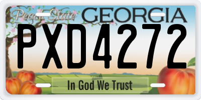 GA license plate PXD4272