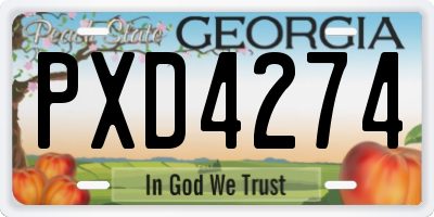 GA license plate PXD4274