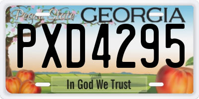 GA license plate PXD4295