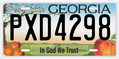 GA license plate PXD4298