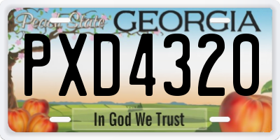 GA license plate PXD4320