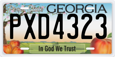GA license plate PXD4323