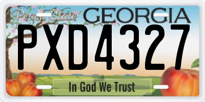 GA license plate PXD4327