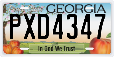 GA license plate PXD4347