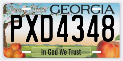 GA license plate PXD4348