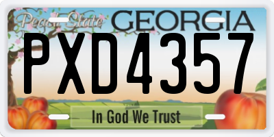 GA license plate PXD4357