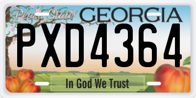 GA license plate PXD4364