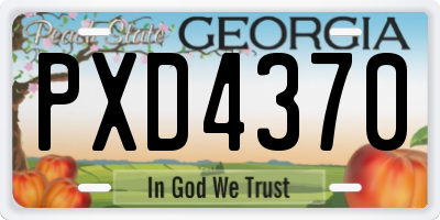 GA license plate PXD4370
