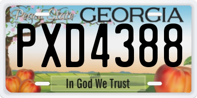 GA license plate PXD4388