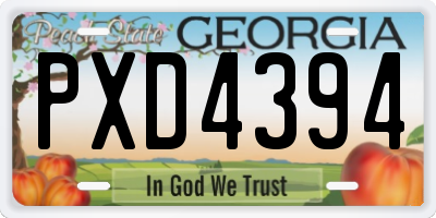 GA license plate PXD4394
