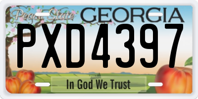 GA license plate PXD4397