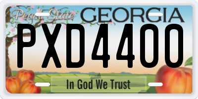 GA license plate PXD4400