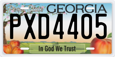 GA license plate PXD4405