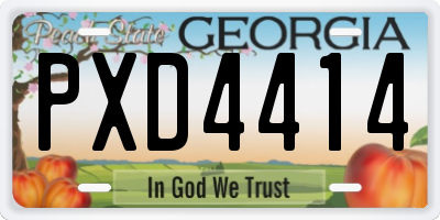 GA license plate PXD4414