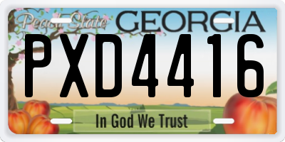 GA license plate PXD4416
