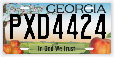 GA license plate PXD4424