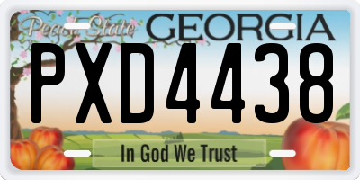 GA license plate PXD4438