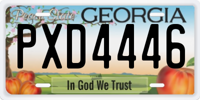 GA license plate PXD4446