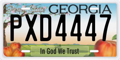 GA license plate PXD4447