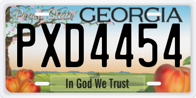 GA license plate PXD4454