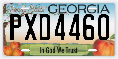 GA license plate PXD4460