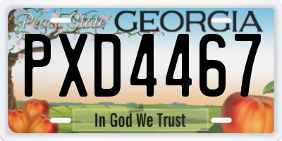 GA license plate PXD4467