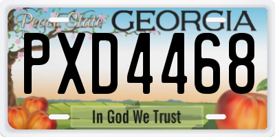 GA license plate PXD4468