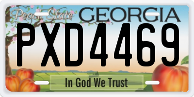 GA license plate PXD4469
