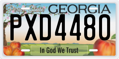 GA license plate PXD4480