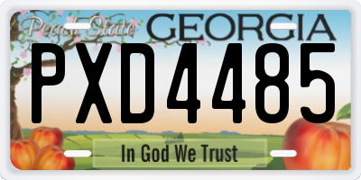 GA license plate PXD4485