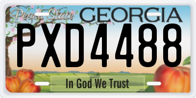 GA license plate PXD4488