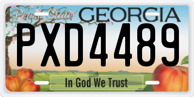GA license plate PXD4489