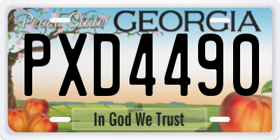 GA license plate PXD4490