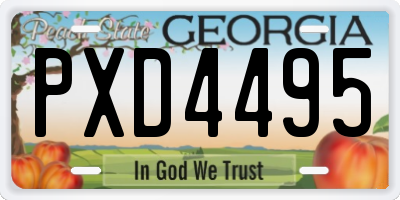 GA license plate PXD4495