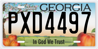 GA license plate PXD4497