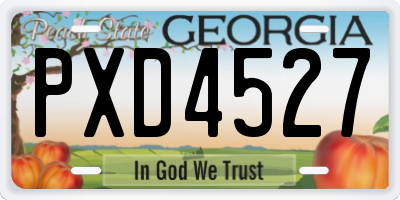 GA license plate PXD4527