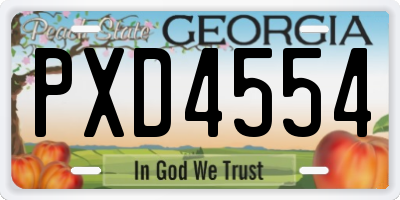 GA license plate PXD4554