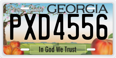 GA license plate PXD4556