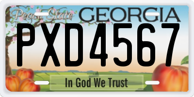 GA license plate PXD4567